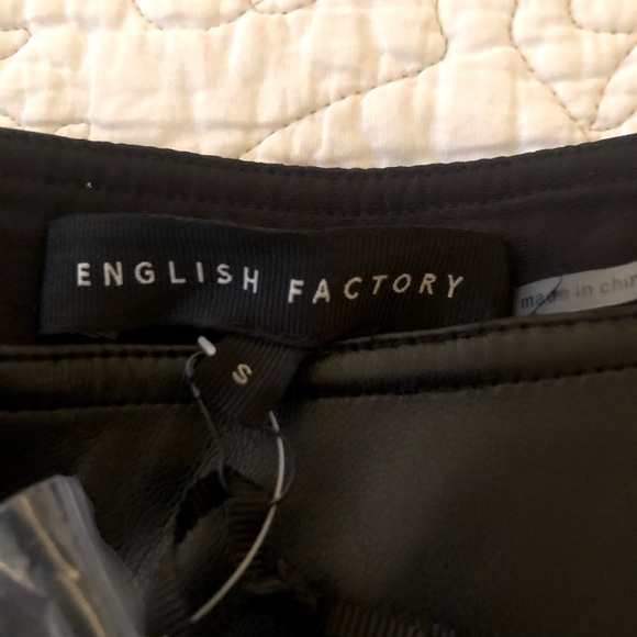 English Factory Faux Leather Pleated Trouser Pants Size S NWT - Picture 5 of 15